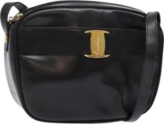Ferragamo Pre-owned Cross Body Bags, female, Black, Size: ONE SIZE Pre-owned Leather shoulder-bags