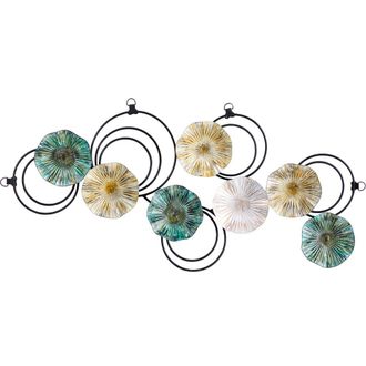 Nearly Natural 2.5-ft x 1.5-ft Scallop Design Metal Wall Art Decor in Cream/green at Nordstrom