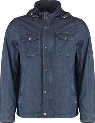 Moorer Giacca denim con cappuccio - Blu