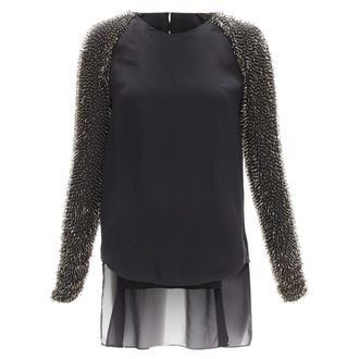 3.1 Phillip Lim Phillip Lim spike bead embellished raglan sleeve top