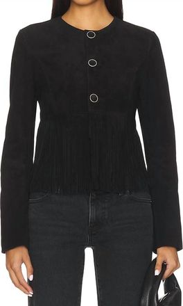 Frame Denim Saddle Jacket In Black