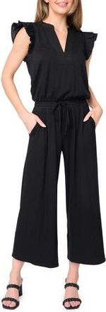 Gibsonlook Essential Luxe Crop Wide Leg Jumpsuit in Black at Nordstrom Rack, Size Xx-Small