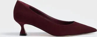 Marion Parke Womens Flared Kitten Heel Pump In Merlot
