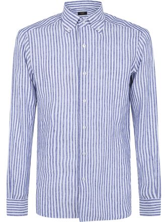 Barba Classic Linen Large Stripes Shirt