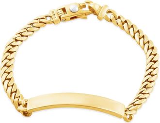 Pompeii3 Mens Cuffed Link 14k Gold (29gram) or Platinum (47gram) 6-8mm Bracelet 8.5