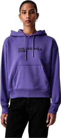 Karl Lagerfeld Logo Hoodie - Dames - Sweatshirts & Hoodies - Paars - Maat: XS Katoen