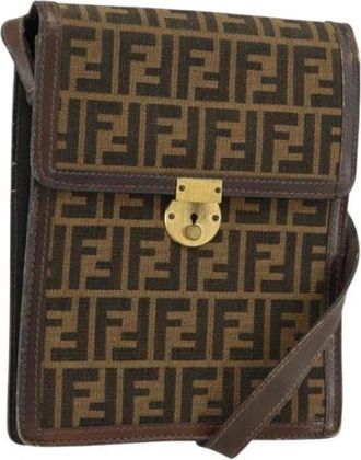 Fendi Pre-owned Canvas Cross Body Bag - Dames - Vintage Schoudertas - Bruin - ONE Size - Vintage