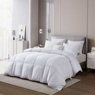 Blue Ridge Home Fashions Serta Sateen Cotton Comforter in White at Nordstrom Rack, Size Full/queen