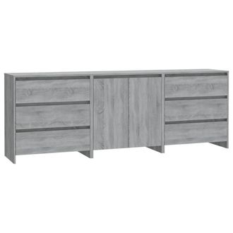 Berkfield Home 3 Piece Sideboard Grey Sonoma Engineered Wood