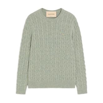 Valentino Garavani Pullover met kabelpatroon - Heren - Truien - Groen - Maat: M