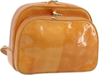 Louis Vuitton Pre-owned Backpacks, female, Orange, Size: ONE SIZE Pre-owned Vintage Patent Leather Backpack