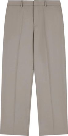 Emporio Armani Broek met riemlussen - Heren - Wijde Broeken - Grijs - XL - Wol - Broeken