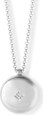 Astley Clarke Silver Medium Biography Locket Necklace at Nordstrom, Size 22