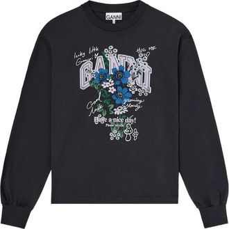 Ganni Long-sleeve T-shirt With Flowers