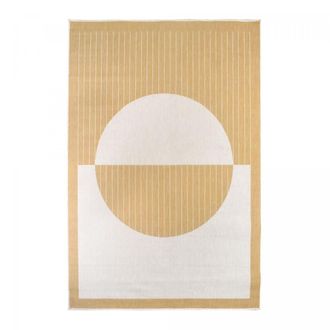 Un amour de tapis Alfombra de exterior kilim reversible amarillo y crema 120x170