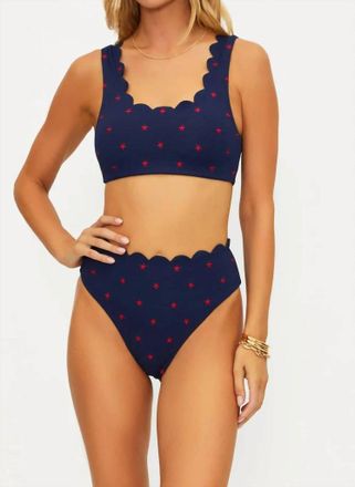 Beach Riot Madison Bikini Top In Navy/red