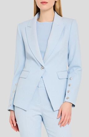 Tahari by ASL One-Button Blazer in Ice Blue at Nordstrom, Size 12P