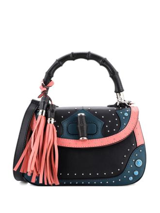 Gucci New Bamboo Top Handle Bag Studded Leather Medium shoulder bag - Multicolour