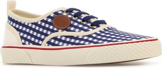 Valentino Garavani Mens Printed Canvas Nojoke Sneakers Ivorybrightindigoivorycuoiovacchiv