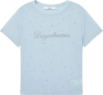 B+ab rhinestone-embellished t-shirt - women - Spandex/Elastane/Polyester - S - Blue