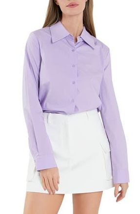 English Factory Accent Collar Poplin Shirt in Lavender at Nordstrom Rack, Size X-Small