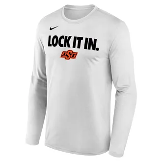 Nike Oklahoma State 2026 On-Court Bench Nike Mens Dri-FIT College Long-Sleeve T-Shirt in White | M22284P870OKST-WHT