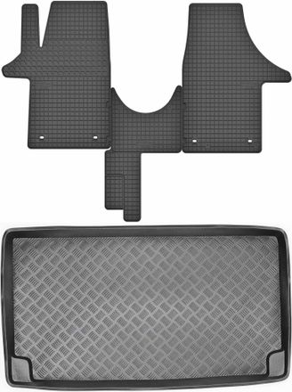 OEM Juego De Alfombrillas De Goma Para Volkswagen Caravelle T5 Van (2003-2015) + Alfombrilla Para Maletero