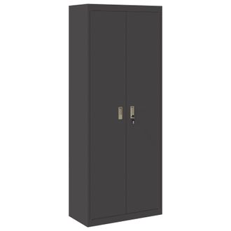 vidaXL Armario De Almacenamiento Negro 80 X 40 X 200 Cm Acero Vidaxl
