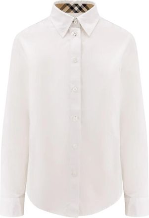 Burberry Witte Driehoek Shirt - Dames - Overhemden - Wit - XS - Katoen - Overhemden