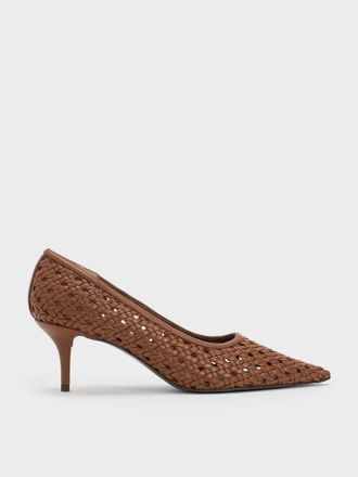 Charles & Keith Woven Pointed Stiletto Pumps
