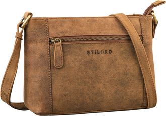 STILORD Peach Real Leather Hand Bag Women Crossbody Bag Small Shoulder Bag Vintage Purse with Retro Style and Adjustable Strap, Colour:torino - brown