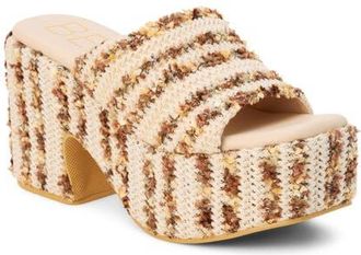 Matisse Footwear Como Platform Sandal in Natural Multi Raffia at Nordstrom, Size 11