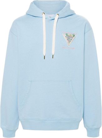 Casablanca Mens Embroidered Maison De Reve Pale Blue Hoodie Cotton - Size 2XL