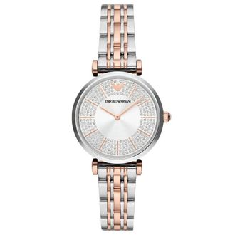 Emporio Armani Accessoires, Dames, Grijs, ONE Size, Gianni T-Bar Horloge