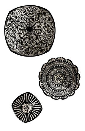 Verve Culture Moroccan Ceramic Nesting Bowls in Black at Nordstrom