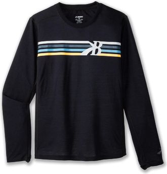 Brooks Mens Distance Long-Sleeve 3.0 Shirt Black XXL