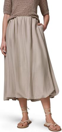 DKNY Linen Blend Bubble Skirt in Tuscan Grey at Nordstrom, Size X-Large