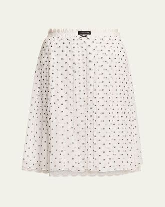 Marc Jacobs Polka-Dot Layered Crinkle Chiffon Mini Skirt
