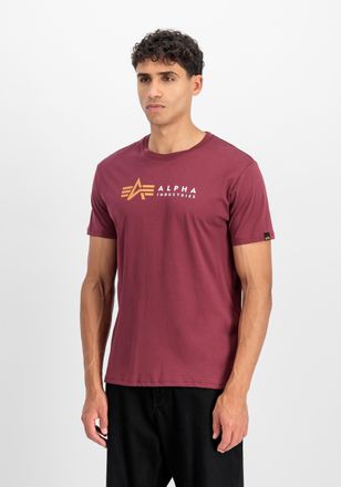 Alpha Industries T-Shirt ALPHA INDUSTRIES Alpha Label T-Shirt, Herren, Gr. XXL, rot (burgundy), Obermaterial: 100% Baumwolle, Shirts T-Shirt