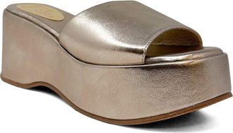 Shushop Ivy Platform Slide Sandal in Gold at Nordstrom, Size 7.5