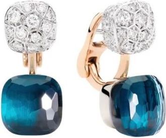 POMELLATO Donna - Poc 4020O6Whrdb 0Tl - Oorbellen Nudo in Ros&eacute;goud met Diamanten en Topaas - Dames - Oorbellen - Wit - ONE Size - Accessoires