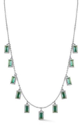 Chloe and Madison Cubic Zirconia Charm Necklace in Silver at Nordstrom Rack