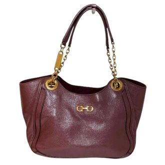 Ferragamo Pre-owned Handbags, female, Purple, Size: ONE SIZE Pre-owned Leather Handbag
