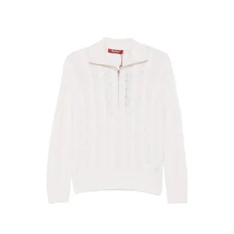 Max Mara Cable-knit Quarter-zip Sweater