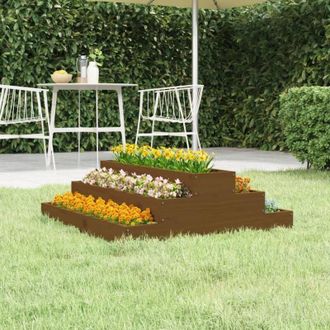 vidaXL Planter Honey Brown 80x80x27 cm Solid Wood Pine Vidaxl