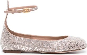 Valentino Garavani Elegante Ballerinas - Dames - Ballerinas - Grijs - 36 EU - Satijn - Schoenen