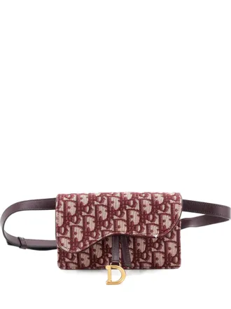 Dior Saddle Rectangular Oblique Canvas belt bag - women - Canvas - One Size - Red