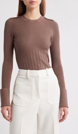 Reiss Vaux Rib Sweater in Mink at Nordstrom Rack, Size Small