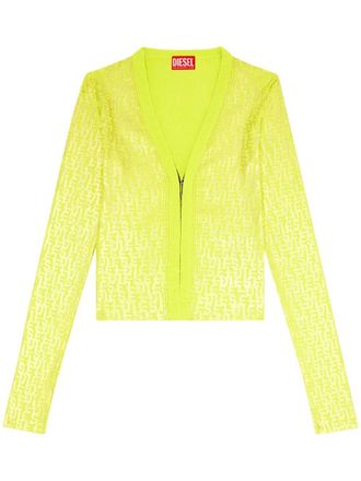 Diesel M-Gria monogram-print cardigan - women - Cotton - M - Green