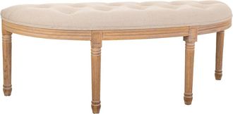 Wanderlust Deco Banqueta Antigua De Madera Color Crema 125x45x48